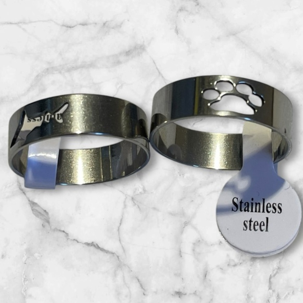 💎Women’s 2Pack Random Cutout Design Stainless Steel Rings (Multiple Sizes:17-21)
